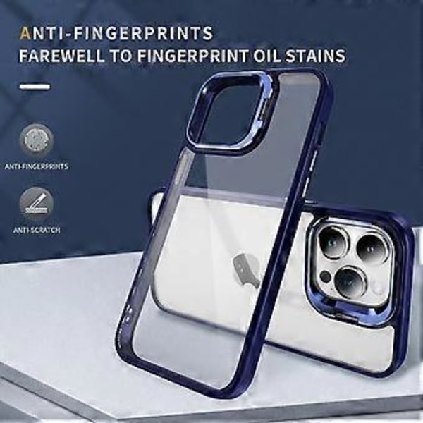 iPhone 15 Pro TPU+Akryyli Kotelo Linssin Kehys Jalusta Suojaava Puhelimen Kotelo (Tyyli C)