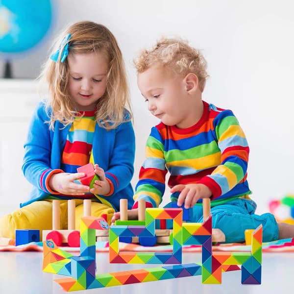 Sett med 3 store Fidget Snake Cube Twist Puzzle Magic Snake Sensory