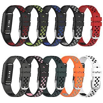 For Fitbit Luxe Silikonrem (Oransje Grå)