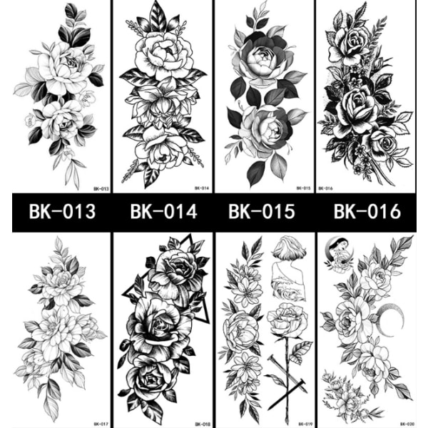 10 STK Halloween dekoration klistermærker, skitse blomster tatovering stick