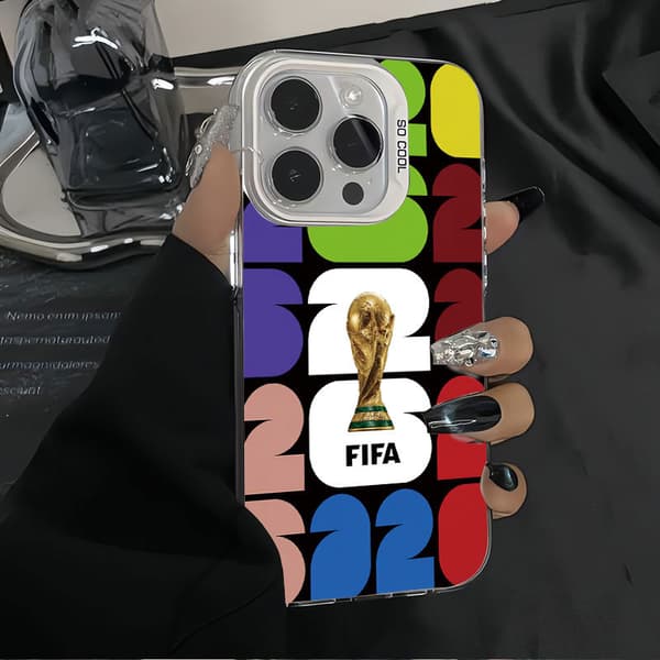 2026 World Cup-telefondeksel, kompatibelt med iPhone 14 Pro Max - Hvit