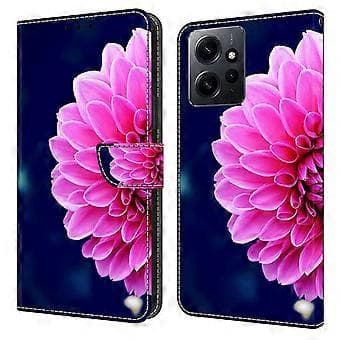 För Xiaomi Redmi Note 12 4G PU-läder Flip Telefonfodral 3D-mönster Tryckt Plånboksställskydd (Stil D)