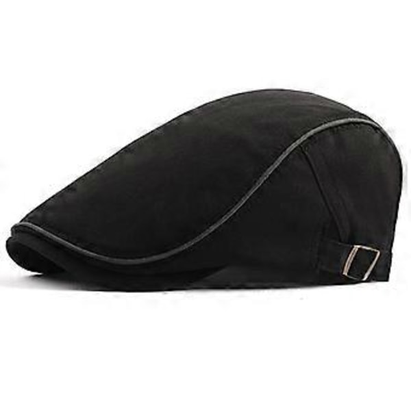 Miesten ja poikien litteät lippikset, beret, cabbie-hatut, maalaismaiset peaky-lippikset, golf- ja ajamiseen sopivat hatut (musta)