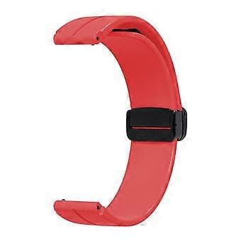 Kompatibel med Keep B4 / Huawei Watch Fit Mini 16mm silikonerstatningsrem, sort foldespænde (rød)