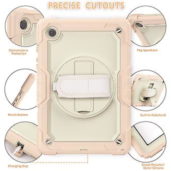Tablet Etui til Samsung Galaxy Tab A8 10.5 2021 X200 / X205 (Beige Rosaguld)