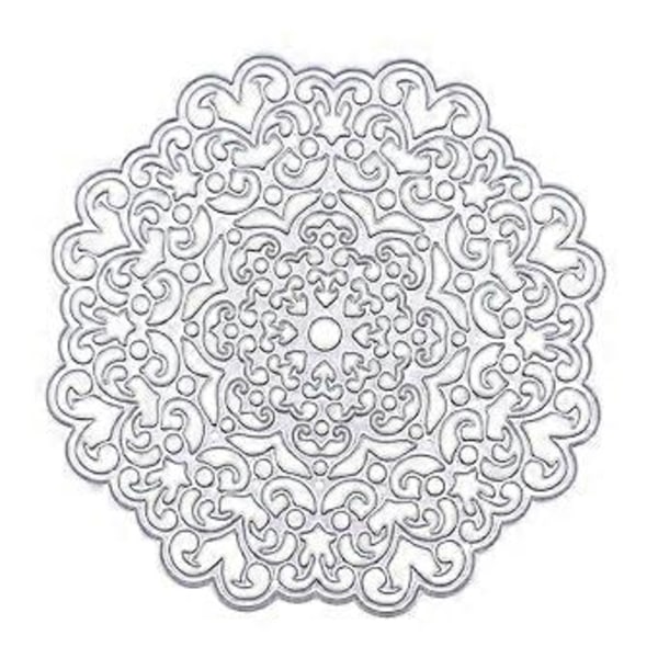 4 tuuman metalliset ontto mandala-kukkaleikkurit stensiili DIY-romanttisten korttien valmistukseen