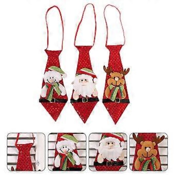3 stk Holdbare Kreative Slips Juler Polyester Trykte Slips Juletilbehør
