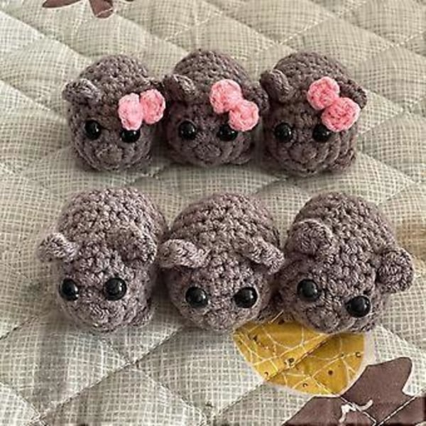 Pienikokoinen virkattu hamsteriavainketju eläinriipus avaimenperä mukava ja kevyt puhelinriipus lahja perheenjäsenelle (surullinen hamsteri A)