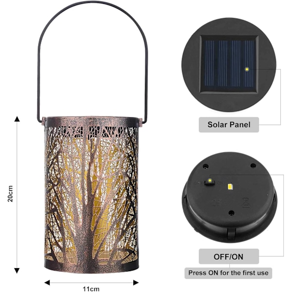 IP65 Vattentät Sollampa Uppladdningsbara Solhängande Ljus O