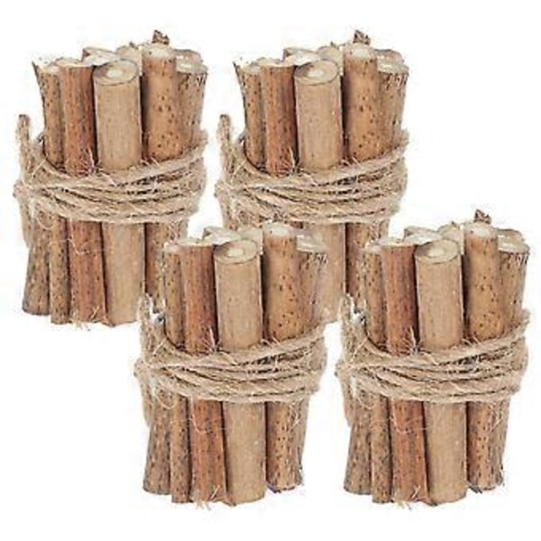 4 st Vinterminiatyrer Vedstapel Dockhus Veddekorationer DIY Hantverksmaterial Landskapsprop