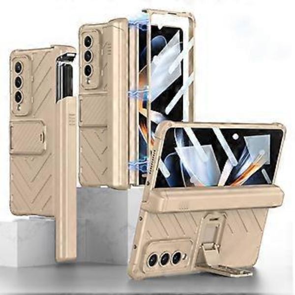 GKK Magnetisk Armor Flip-etui for Samsung Galaxy Z Fold4 (Gull)