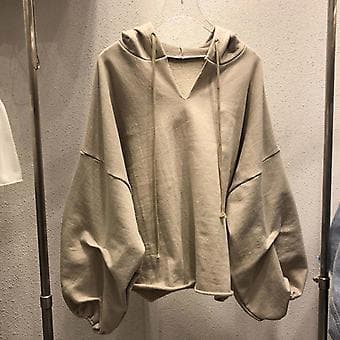 Oversized hettegenser for dame, fritidspullover, hettegenser for jente, dame, mor, kjæreste (M Khaki) Khaki M