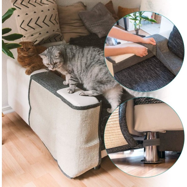 Cat Scratch Pad Couch Cover - Naturlig Sisal Cat Scratch Pad Møbler