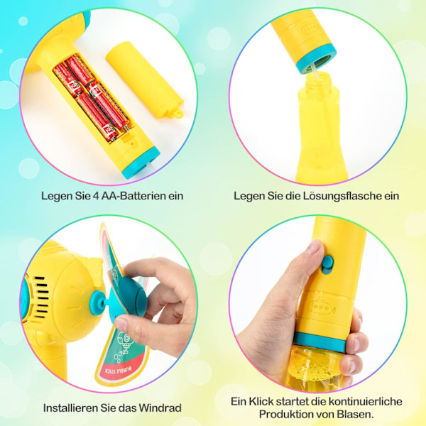 Bubbelmaskin, Bärbar Automatisk Bubbelpistol Bubbelblåsare med