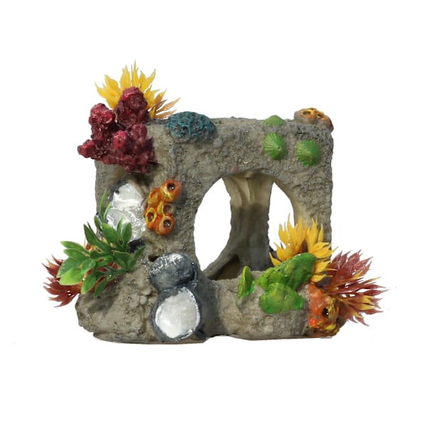 Décor pour Aquarium en Polyrésine Cube Habitat Taille S 10 x 11