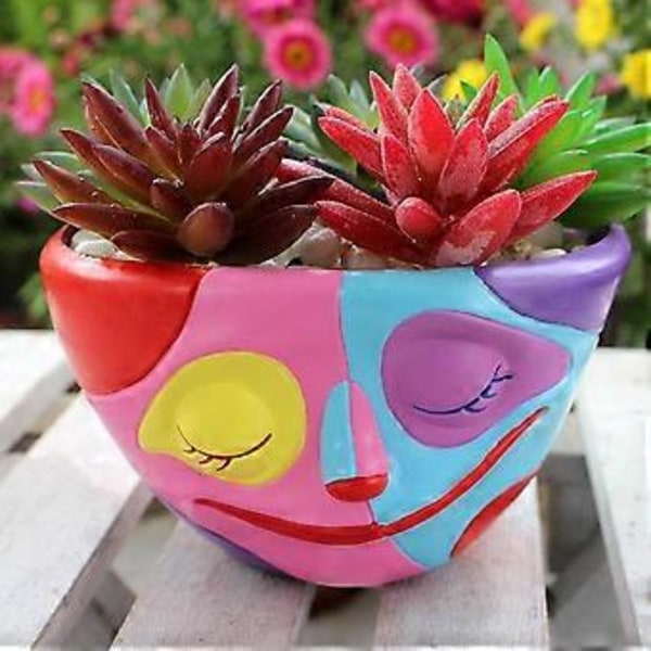 Abstrakt Ansikte Blomkruka Hem Vardagsrum Dekoration Blomma Vas Huvud Planter