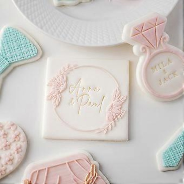 Rakkausaiheiset piparkakkumuottisarjat Sweet Union -keksien muotit piparkakkumuotti kauniiden hääkeksien askarteluun (kuviopainatus)