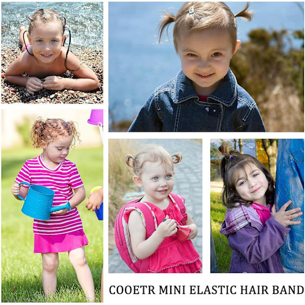 1000 st Mini Elastiska Band Flerfärgade, Gummiband Mjuka Elastiska Band för Barns Hår, Smal