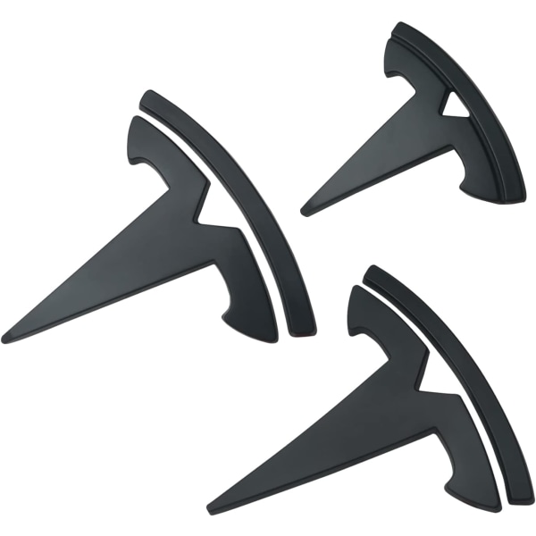 3-pack Tesla Model 3-bils rattlogotyper (matt svart)