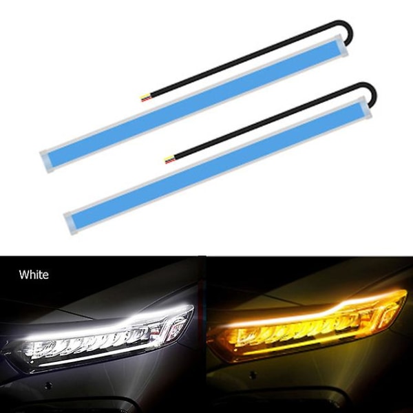 2PCS Start-Scan LED-bil DRL Dagtid Kjørelys Auto Flow