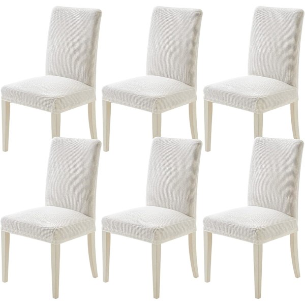 Stolsöverdrag Modern Matrumstolöverdrag Inomhus Stretch Vit Stolsöverdrag 6-pack Sitskydd C