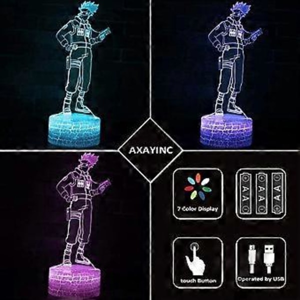 3D Natlys LED Illusion Bordlampe 7 Farveændringer USB Kabel Berøringsknap Julegave Fødselsdagsgave Legetøj til Børn