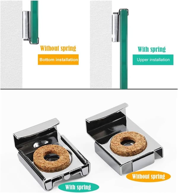 (4PICE Silver) Ramlös Glasväggfäste Kit Spegelväggfäste