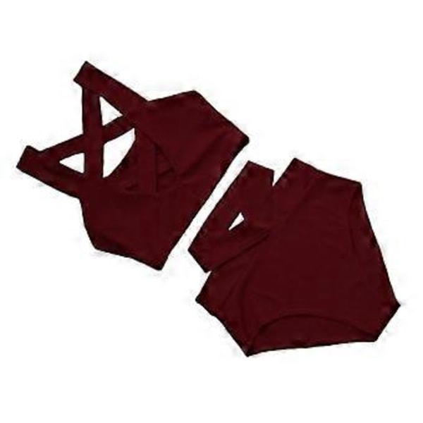 Kesän seksikäs bikiniuimapuku, kaksiosainen nauhallinen seksikäs bikiniuimapuku, ranta-uimapuku (M Burgundy)