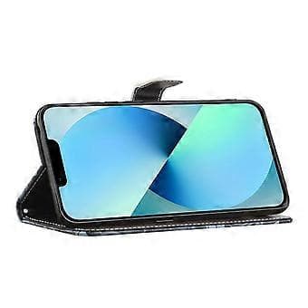 For iPhone 15 Pro Max Lommebokveske PU-skinn 3D-mønstertrykk Stativ Telefondeksel (Stil E)