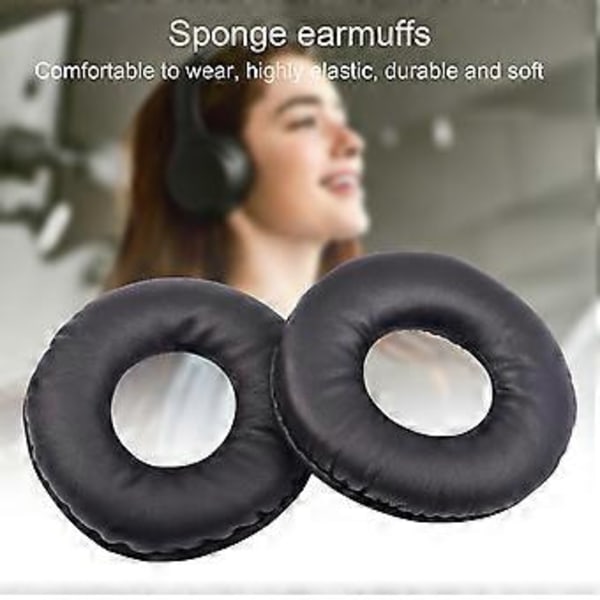 1 Par Konstläder Öronmuffar Öronkuddar Headset Skydd Kompatibla Sony WH-CH500 ZX330 310 (Svart)