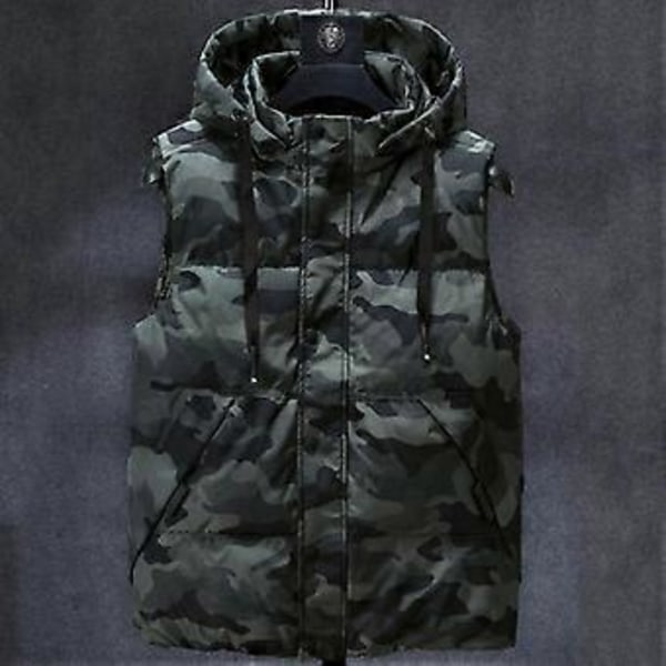 Stor Størrelse L-7XL Høst Vinter Herre Vest med Hette Ny Uformell Ermeløs Jakke For Menn Varm Parkas (6XL blå)