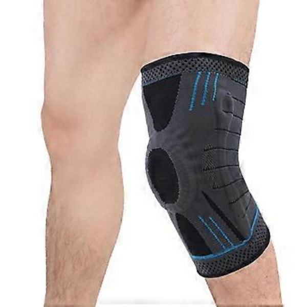 Knäskydd, Knäortos med Patella Gel Pad & Sidostabilisatorer, Knästödbandage (M kod Blå)