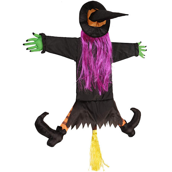 1 stk stor heks Halloween-dekorasjon utendørs, heks Halloween De
