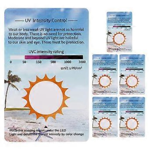 6 st UV-testkort UV-testkort UV-identifieringskort UV-identifierare