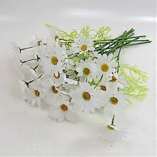 10 stk. 5 Hoveder Realistisk Levende Kunstig Blomst Krysantemum Falsk Blomsterbuket Hjem Kunst Dekoration Scene Layout (Hvid)