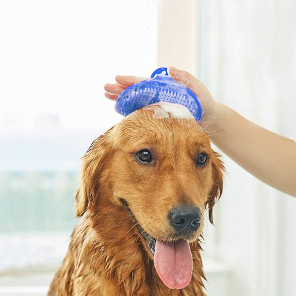 2ps Bleu Brosse de toilettage pour chien - Brosse de bain pour