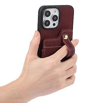 ABE Litchi Texture Kortpung PU-etui til iPhone 15 Plus (Lilla)