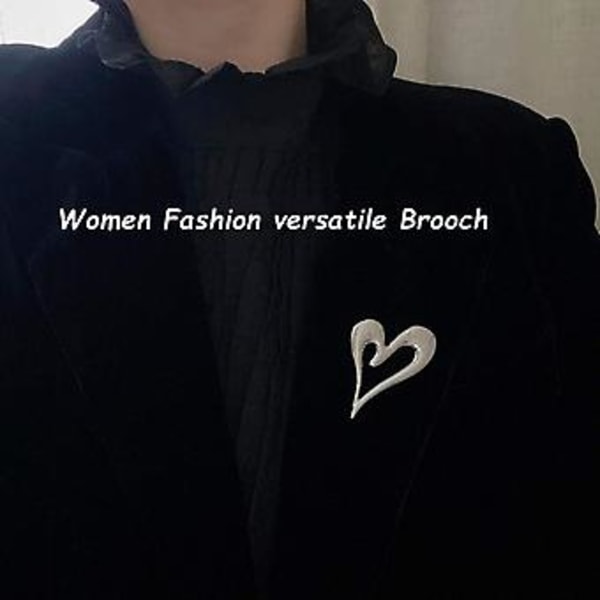 JUSCH Broschnålar Hjärta Söt Lapel Hijab för Kvinnor Mode Broscher Smycken----- Silver,WZ-478R