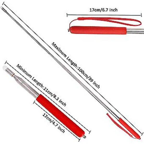 Utdragbar Demonstrationspegel Stick Lärare Undervisningshjälpmedel 2st (svart+röd)
