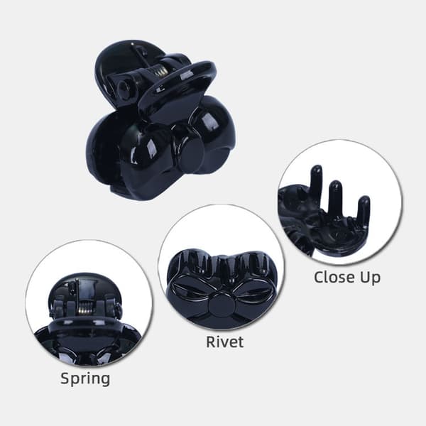24 stk 2,3 cm Mini Grip Octopus Claw Spider Hårclips (Svart)