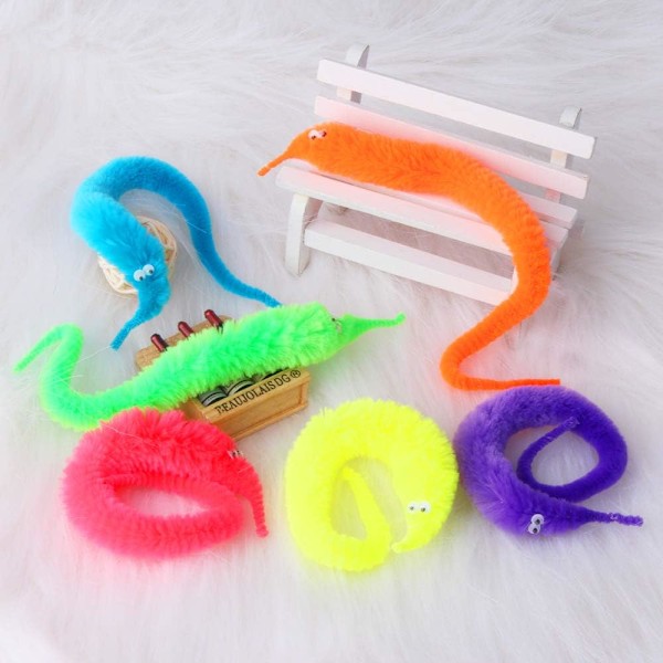 8-pack Magic Worm Toys Twist Twist Plyschmaskar för Karneval K