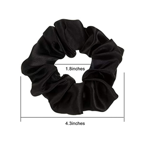 6 stk. bløde satin scrunchies hårelastikker, store satin hestehale