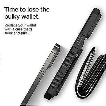 För iPhone 15 Pro Mobilskal Kompatibel med MagSafe Korthållare Mobilfodral