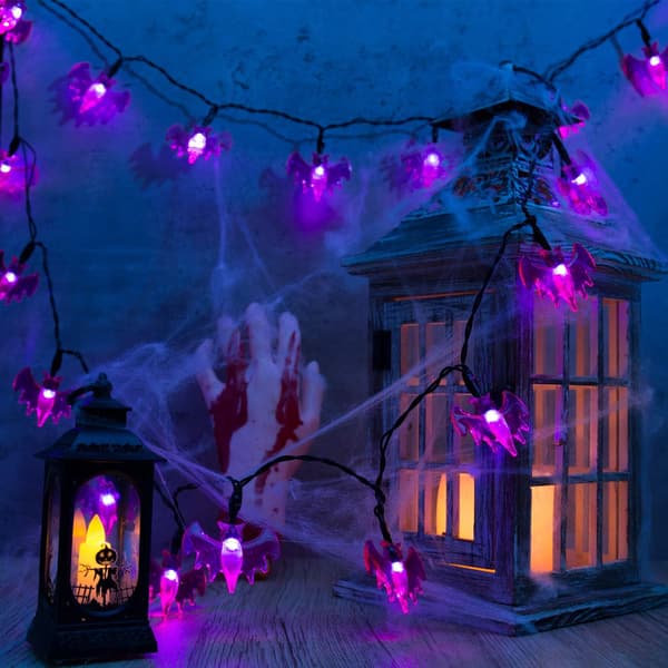 Halloween dekorative lyslenker, 3 stk 20 LED gresskar orang