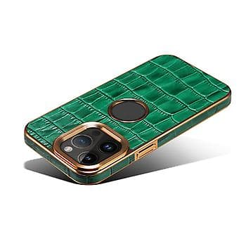 Denior Krokodille-Tekstur PU-Etui for iPhone 14 Plus (Grønn)
