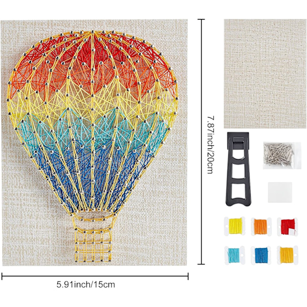 20cmx20cm String Art Crafts Kit for Beginners Adults and Kids Handmade 3D Hot Air Balloon Craft Art