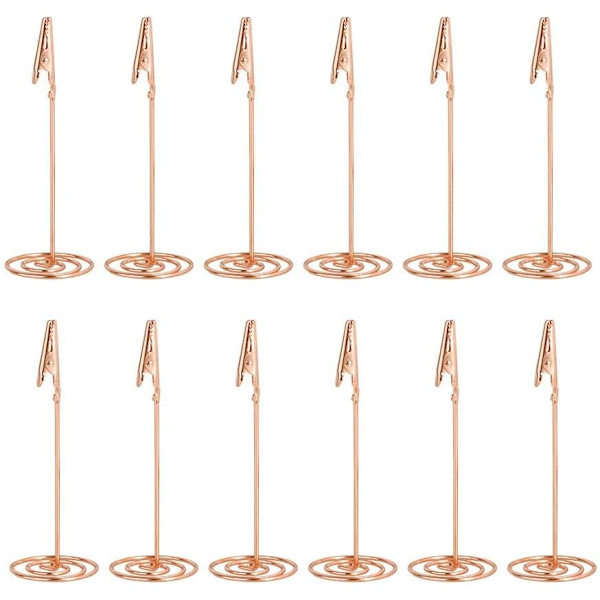 12 roséguld minnesklämma metallfästen med krokodilklämmor för