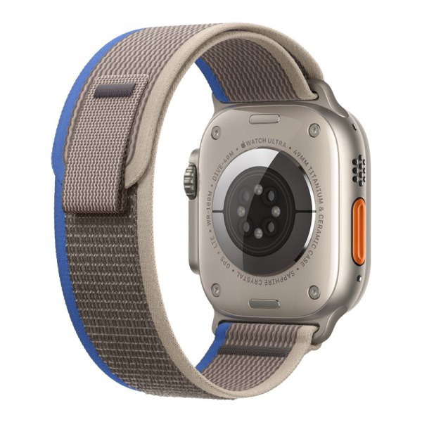 Bleu Gris Armband boucle Trail-kompatibel med Apple Watch Ult