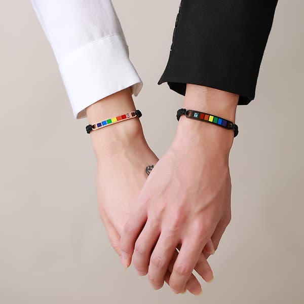 Magnetisk Pride Regnbue Armbåndsett - Justerbart Rustfritt Stål