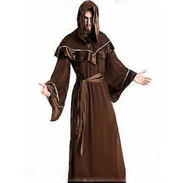 Bomuldsblanding Halloween Voksenkostume Herre Cospaly Troldmandskåbe Grim Reaper Kappe Herre Heksetøj Festforestillingskostume